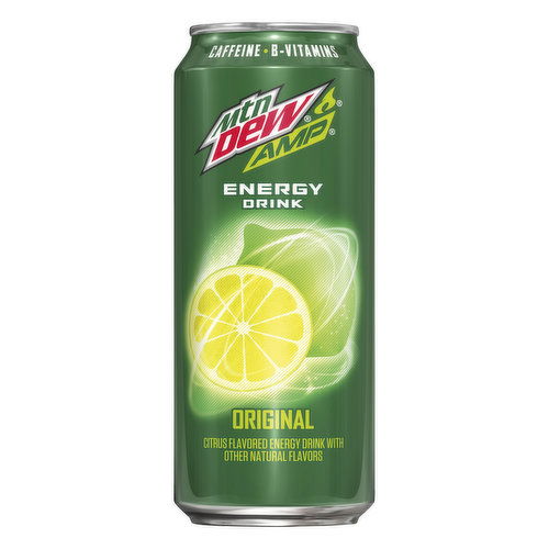 Mtn Dew Amp Energy Drink, Citrus, Original