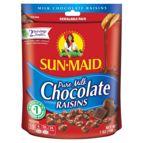 Sun-Maid Raisins, Pure Milk Chocolate Covered