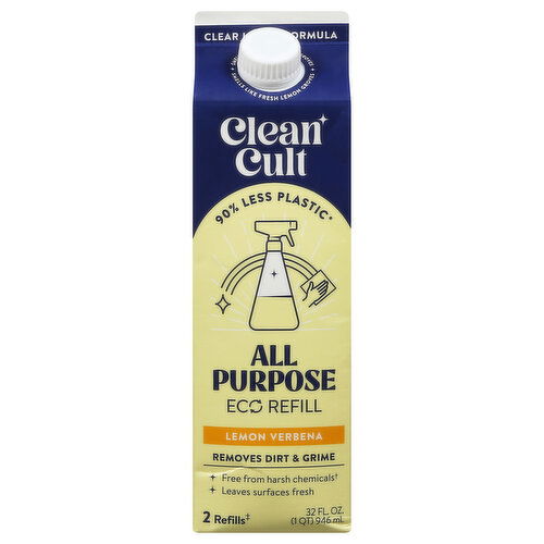 Cleancult Cleaner, All Purpose, Eco Refill, Lemon Verbena