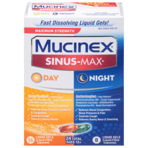 Mucinex Sinus-Max, Day & Night, Maximum Strength, Value Pack