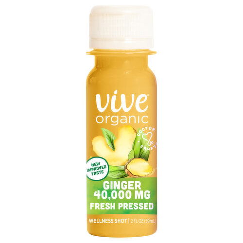 Vive Organic Wellness Shot, Ginger, 40,000 mg