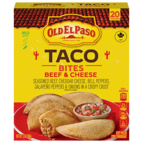 Old El Paso Taco Bites, Beef & Cheese, Mild