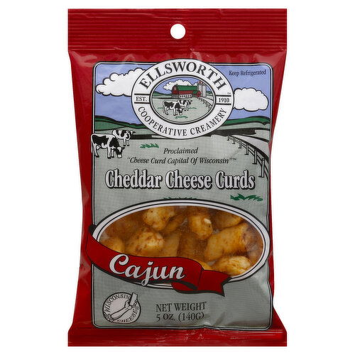 Ellsworth Cooperative Creamery Cheese Curds, Cheddar, Cajun