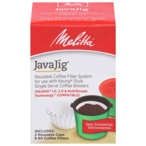 Melitta JavaJig Coffee Filter System, Reusable, Single Serve