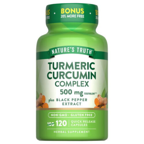 Nature's Truth Turmeric Curcumin Complex, 500 mg, Quick Release Capsules
