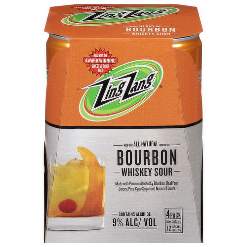 Zing Zang Whiskey Sour, Bourbon, 4 Pack