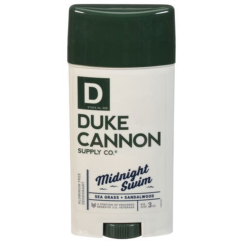 Duke Cannon Supply Co. Deodorant, Sea Grass + Sandalwood, Midnight Swim