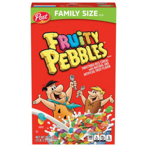 Fruity Pebbles Cereal, Fruit Flavor, Family Size