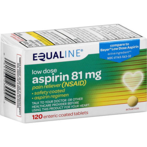 Equaline Aspirin, Low Dose, 81 mg, Enteric Coated Tablets