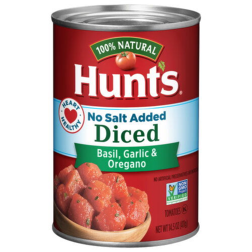 Hunt's No Salt Added Diced Tomatoes with Basil Garlic and Oregano