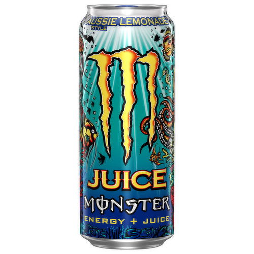 Juice Monster Energy Drink, Aussie Lemonade Style, Energy + Juice