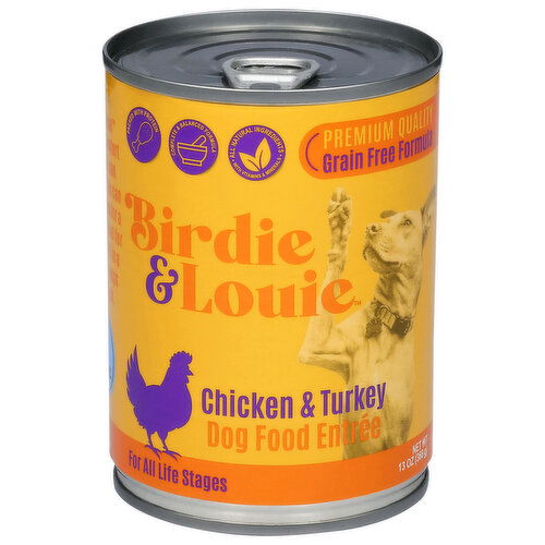 Birdie & Louie Dog Food Entree, Chicken & Turkey, For All Life Stages