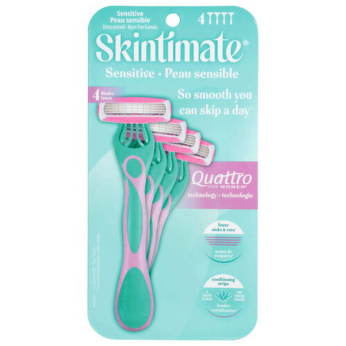 Skintimate Sensitive 4 Blades Unscented Razors