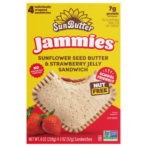 SunButter Jammies Sunflower Seed Butter & Strawberry Jelly Sandwich