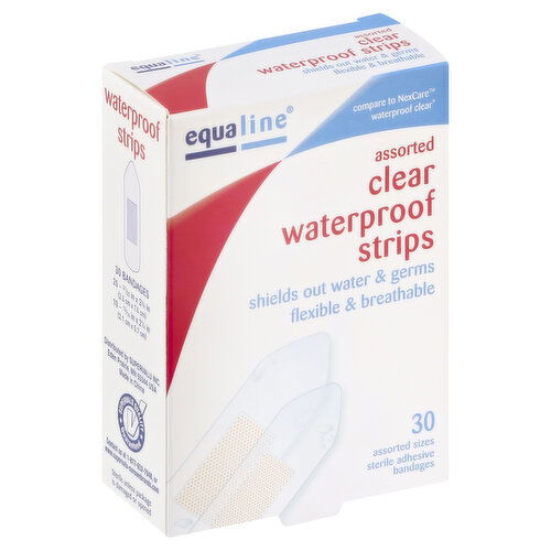 Equaline Bandages, Clear Waterproof Strips, Assorted