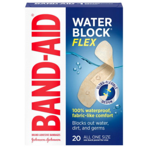 Band-Aid Water Block Flex Adhesive Bandages, All One Size