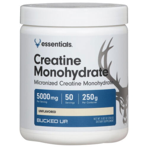 Bucked Up Essentials Creatine Monohydrate, 5000 mg, Unflavored