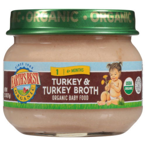 Earth's Best Organic Baby Food, Turkey & Turkey Broth, 1 (4+ Months)