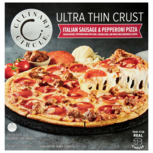 Culinary Circle Ultra Thin Crust Italian Sausage & Pepperoni Pizza