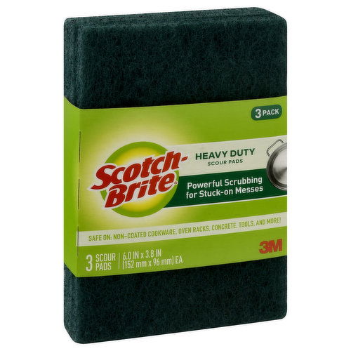 Scotch Brite Scour Pads, Heavy Duty, 3 Pack