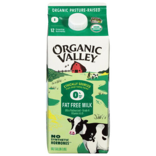 Organic Valley Milk, Fat Free, 0% Milk Fat