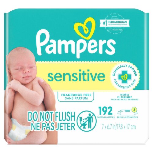 Pampers Sensitive Pampers Sensitive Baby Wipes 192 Count, 3X