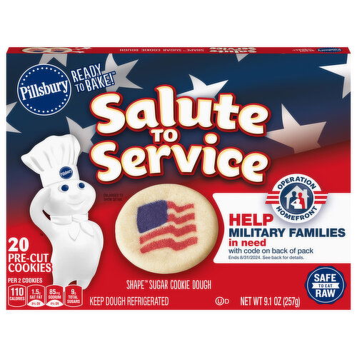 Pillsbury Ready to Bake! Salute to Service Shape Sugar Cookie Dough