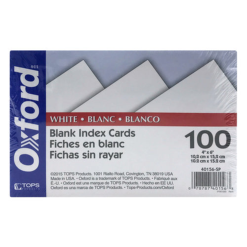 Oxford Tops Products Oxford Index Cards