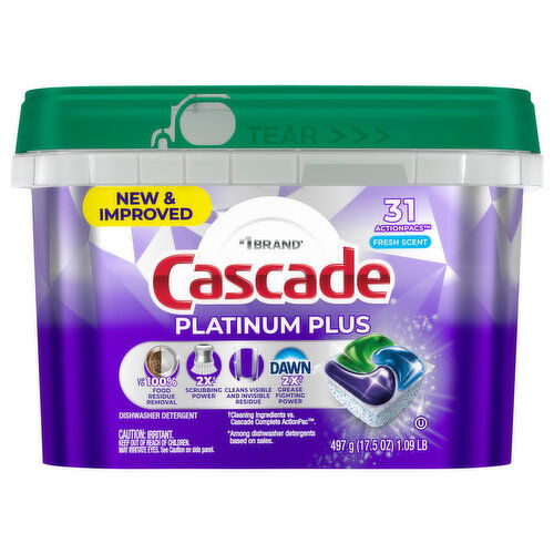 Cascade Platinum Plus Fresh Scent Dishwasher Detergent