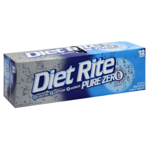 Diet Rite Cola, Pure Zero, 12 Pack