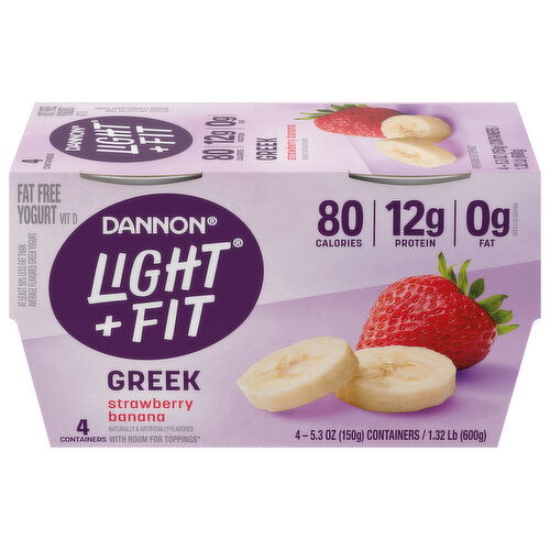 Dannon Light + Fit Fat Free Greek Strawberry Banana Yogurt