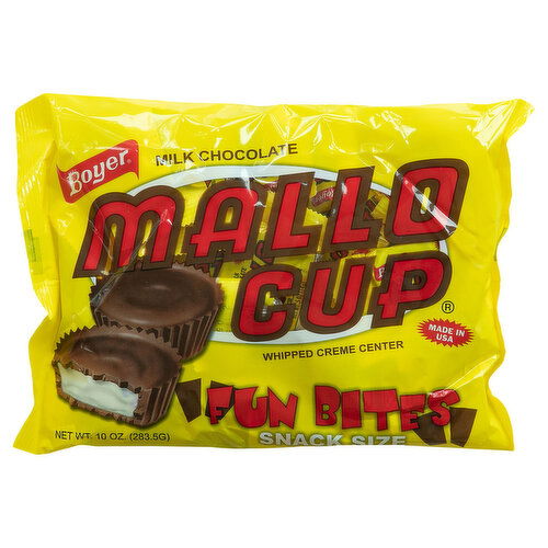 Boyer Mallo Cup, Milk Chocolate, Fun Bites, Snack Size