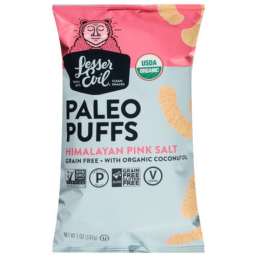 LesserEvil Paleo Puffs, Organic, Himalayan Pink Salt