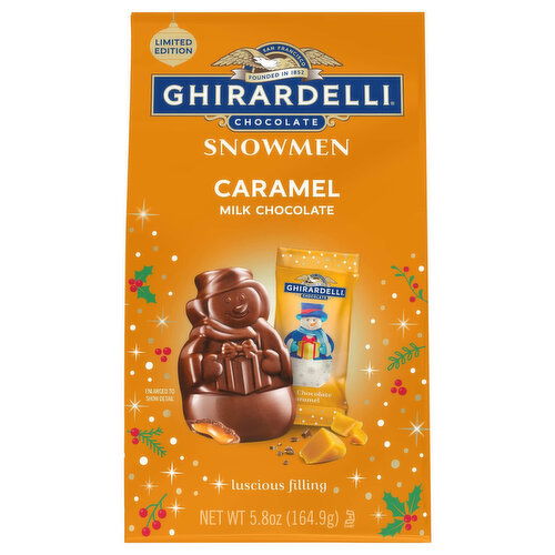 Ghirardelli Milk Chocolate, Caramel, Snowmen