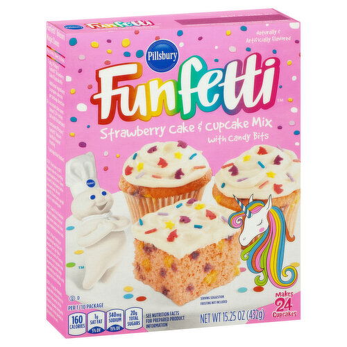 Pillsbury Funfetti Cake & Cupcake Mix, Strawberry