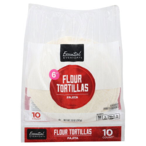 Essential Everyday Flour Tortillas, Fajita, 6 Inch