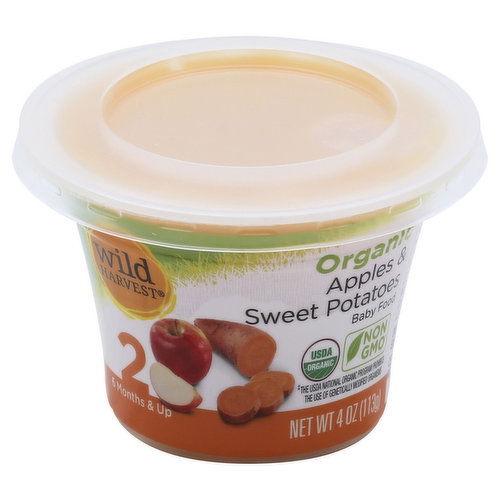 Wild Harvest Baby Food, Organic, Apples & Sweet Potatoes, 2 (6 Months & Up)