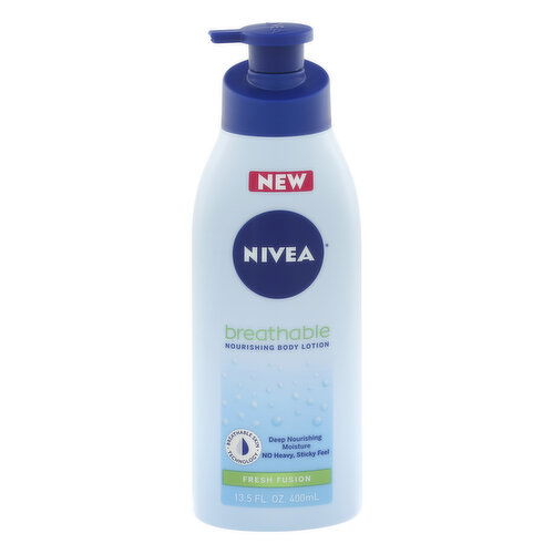 Nivea Body Lotion, Nourishing, Fresh Fusion, Breathable