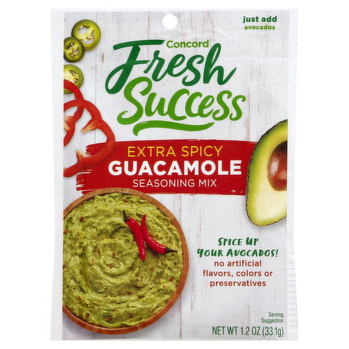 Concord Foods Fresh Success Seasoning Mix, Extra Spicy Guacamole