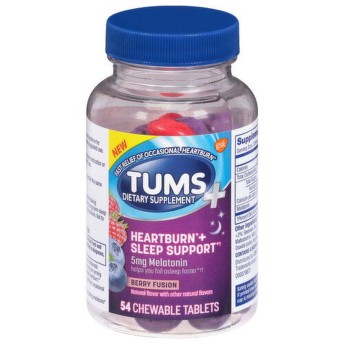 Tums Heartburn + Sleep Support, Tablets, Berry Fusion