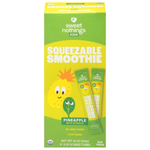 Sweet Nothings Smoothie, Squeezable, Pineapple with Spinach, Kids