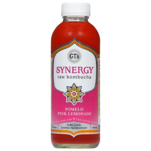 GT's Synergy Kombucha, Raw, Pomelo Pink Lemonade