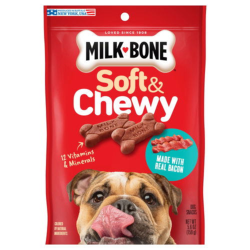 Milk-Bone Dog Snack, Real Bacon, Soft & Chewy