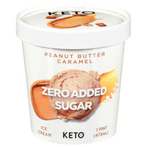 Keto Pint Zero Added Sugar Peanut Butter Caramel Ice Cream