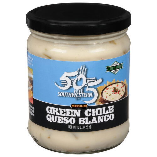 505 Southwestern Queso Blanco, Green Chile, Medium