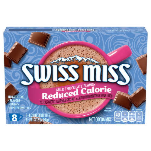 Swiss Miss Hot Cocoa Mix, Reduced Calorie, Milk Chocolate Flavor