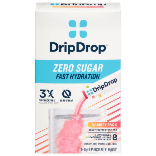 DripDrop Zero Sugar Fast Hydration Electrolyte Drink Mix Variety Pack