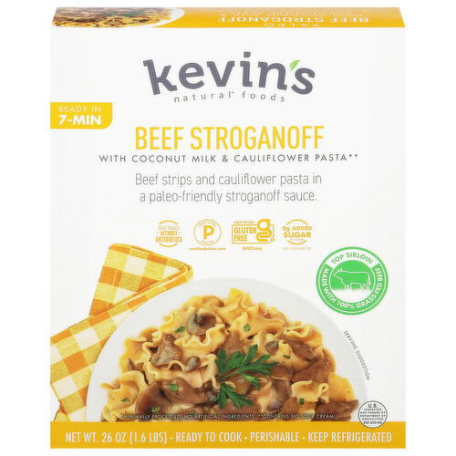Kevin's Natural Foods Beef Stroganoff with Coconut Milk & Cauliflower Pasta