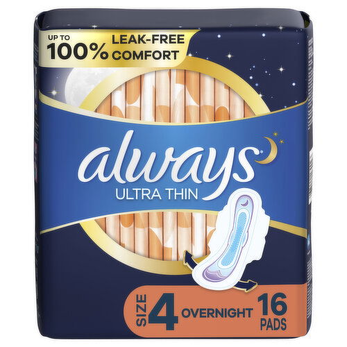 Always Ultra Thin Always Ultra Thin Pads with Flexi-Wings, Size 4, 16 CT