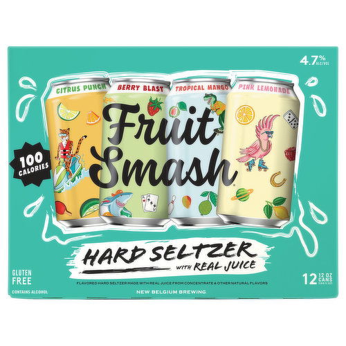 Fruit Smash Fruit Smash Hard Seltzer, Assorted, with Real Juice